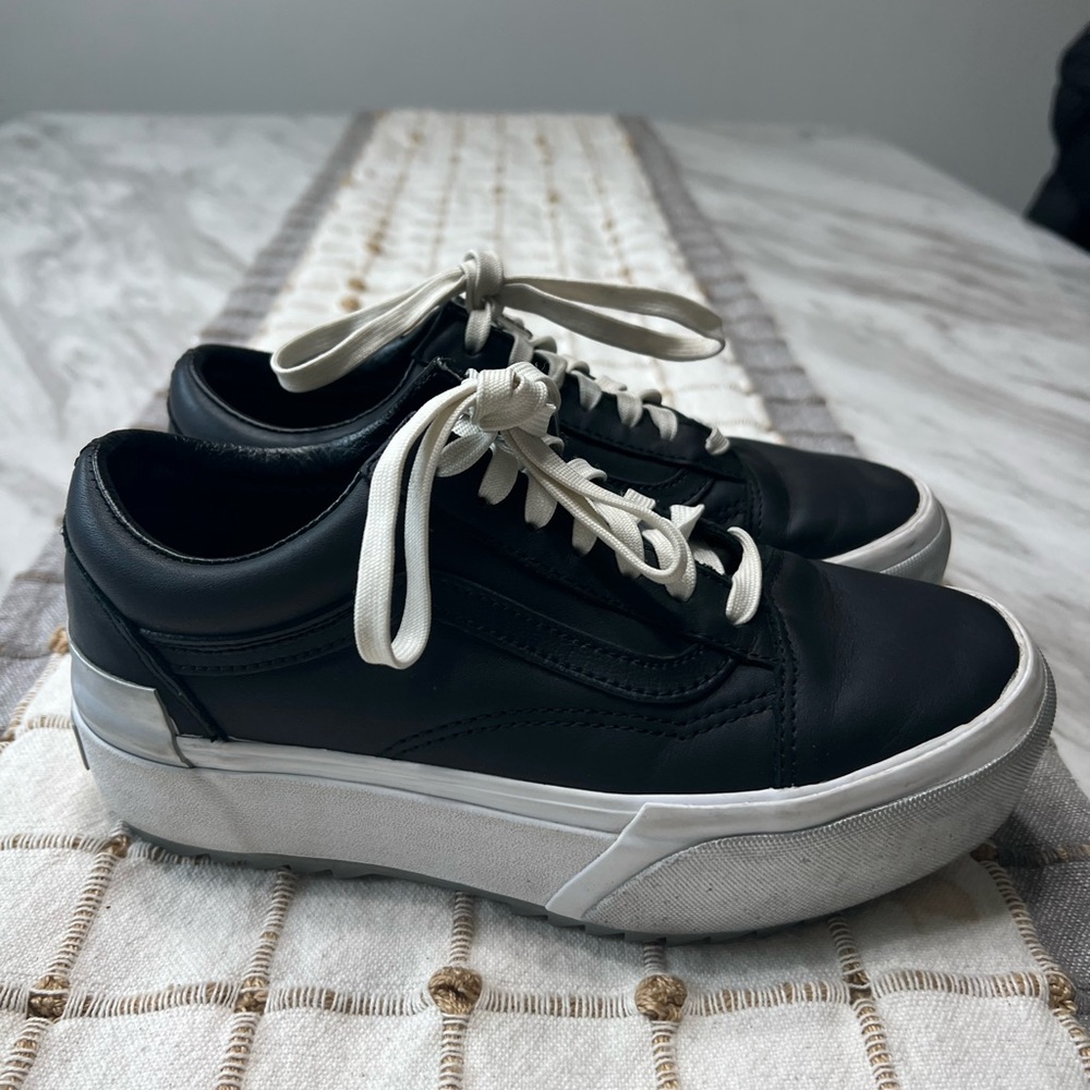 Vans Black and White Kids Sneakers
